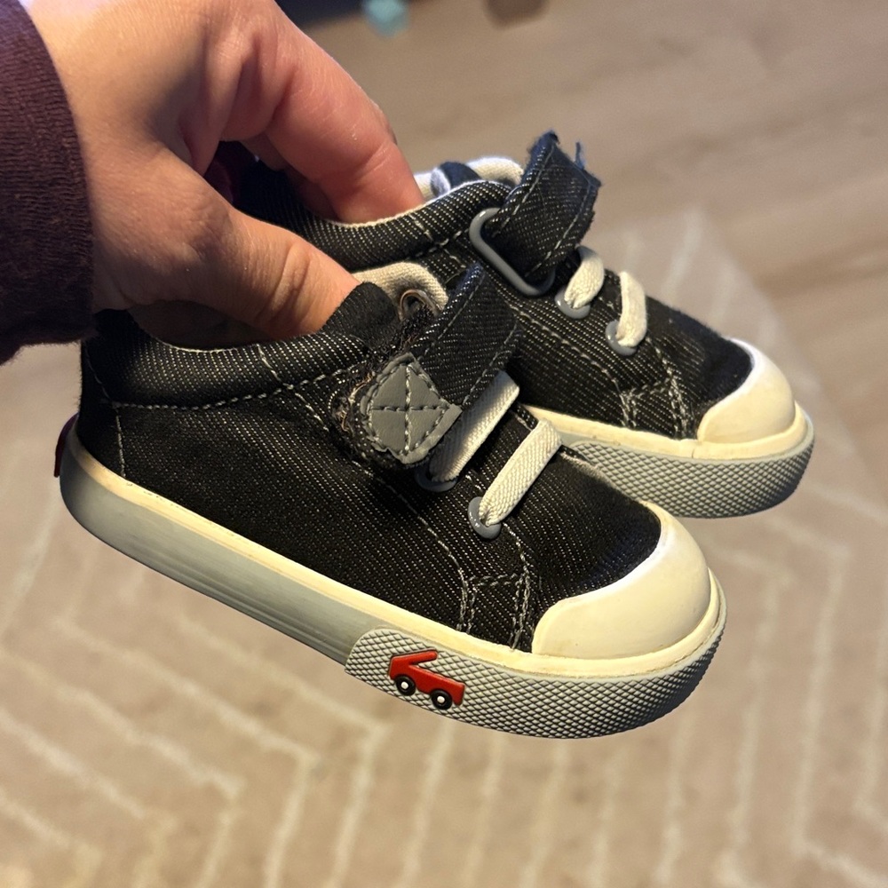 See Kai Run Black Sneakers with Car Accent